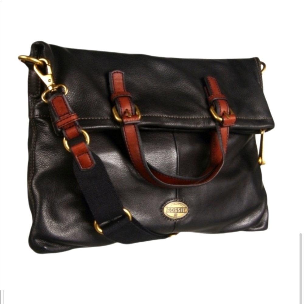 Black Fossil Explorer Crossbody